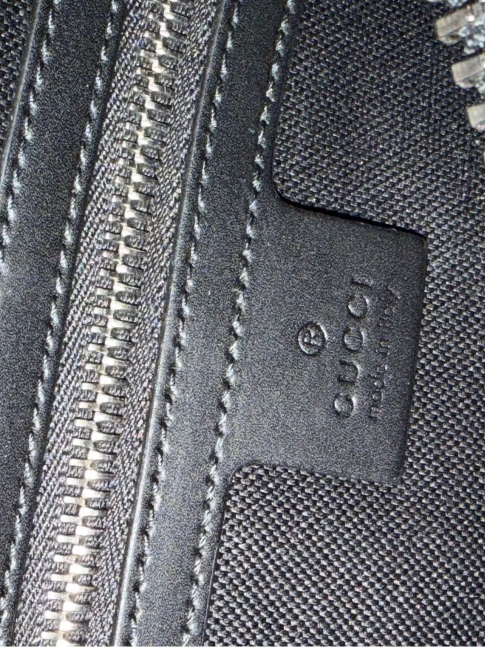 Gucci Black GG Supreme Belt Bag with Red and Navy Web Strap